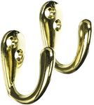 Bulk Hardware bh04796 Brass Plated Single Bathrobe Hook - Yellow (Pack of 2)