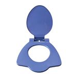 TAXAN POLYMERS Classic Anglo Indian Seat Cover Heavy Duty Non Soft Closer Toilet Commode Seat Cover with Installation Kit (AL-Blue)