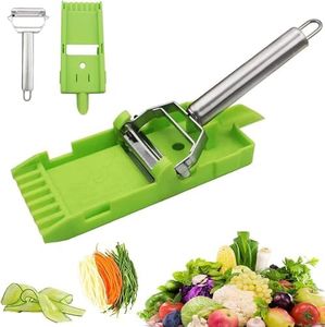 Cookaroos Peeler, Cookaroos Slicer, Cookaroos Peel Pro Peeler, Multi Pelador De Patatas, Large Vegetable Peeler, Multi Double Knife Peeler, Grater Plate for Potato, Orange, Fruit, Vegetable (1Set)