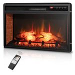 ORALNER Electric Fireplace Insert 26 Inch, Recessed Freestanding Fireplace Heater w/ 4 Adjustable Brightness, Remote & 6H Timer, Overheat Protection, 1400W Fireplace Insert for TV Stand, Black