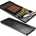 STORM TRADING GROUP Black Grow Bag Trays Multi Use Large Capacity Tray For Garden, Growing, Greenhouses, Plants & Flower Trays (3)