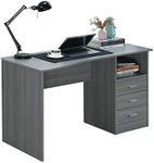 Techni Mobili Classic Computer Desk with Drawers, Grey (RTA-8404-GRY)