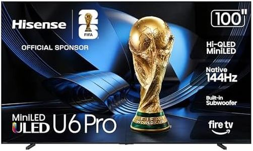 Hisense 100" U6 Pro Series Mini‑LED 4K UHD HDR Gaming AI Smart Fire TV (100U6SF Pro, 2026 New) – Hi-QLED, Native 144Hz, Motion Rate 480, Dolby Vision IQ,· Atmos, HDR10+, Glare-Free, Alexa+