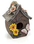 Dawhud Direct Hanging Bird Houses for Outside, Hand-Painted Bird Houses for Outdoors Decorative Birdhouses (Butterfly and Flowers Welcome)