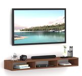 Redwud Tracy Wooden TV Entertainment Unit/Wall Set Top Box Stand/TV Cabinet for Wall/Set Top Box Holder for Home (Walnut)