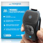noxgear 39g Wearable Waterproof Bluetooth Speaker - Magnetic Clip-On Wireless Portable Speakers - Up to 15 Hours Battery Life - Clip Speaker with Microphone - Large Tactile Control Buttons