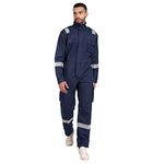 uniformer cotton Inherent Fire Retardant coverall boiler suit for with reflective tape, Size- XL Navy Blue