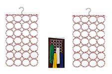 Basilica Set of 2 Decor 28 Rings Foldable Hanger for Ties, Scarfs, Belts, Bags (Multicolour)