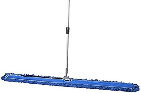 Tidy Tools Commercial Dust Mop & Floor Sweeper, 60 in. Dust Mop for Hardwood Floors, Cotton Reusable Dust Mop Head, Extendable Handle, Industrial Dry Mop for Floor Cleaning & Janitorial Supplies, Blue