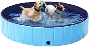 Yaheetech Foldable Hard Plastic Extra Large Dog Pet Bath Swimming Pool Collapsible Dog Pet Pools Bathing Tub Paddling Pool for Large Pets Dogs Cats, Black/Blue/Gray/Red, XXL/XL/L/M