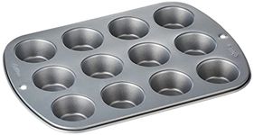 Wilton 2105-952 Muffin and Cupcake Tin, Perfect Results, Mini, Non Stick, Steel, 12 Holes