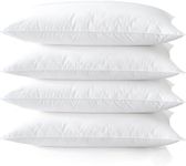 Medium Support Bed Pillows Standard Size Set of 4 Pack for Sleeping 20"x26", Hypoallergenic Skin Friendly Down Alternative Filling for Side Stomach Back Sleeper Machine Washable