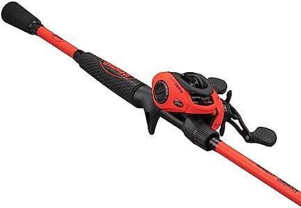 Lew's MACH Smash Baitcast Reel and Fishing Rod Combo, IM6 Graphite Blank Fishing Rod, Split Grip Winn Dri-Tac Handle, Fluorescent Red
