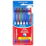 Colgate Extra Clean Manual Toothbrush - Medium Bristle Tooth Brush for Adults with Circular Power Bristles for Stain Removal and Tongue Cleaner - Comfortable Grip Handle, Variety Pack - 6 Count