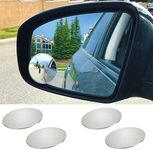 Blind Spot Mirrors 4 Pack-3 Inch Oval Rear View Convex Mirror for Cars/SUVs/Motorcycles/Trucks/Trailers/Snowmobiles/Bicycles/RVs/Boats/Golf Carts with Rust Resistant Frame-HD Real Glass