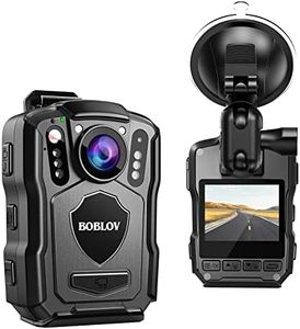 BOBLOV M5 2K Police Body Camera, GPS Enabled &1440P Body Mounted Cam, 64G Body Cam Built-in 4200MAH Battery,12Hours Record, IP67 Waterproof, Night Vision Law Enforcement with Car Suction Mount