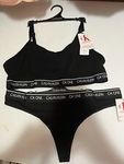 Calvin Klein Women's set of Bra and Panties QF5733 + QF5727 Black NEW w TAGS