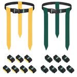 Hilhook Flag Football Belts, 10 Player Flag Football Set with 30 Flags for Kids Youth and Adults Training (Green and Yellow), Green and Yellow, 45"