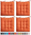 SQUARE MOON 4 Pack Chair Cushions, Seat Cushions, Chair Pads, Chair Mat for Indoor, Outdoor Dining Chairs, Kitchen Chairs, Dining Room Chairs (16" × 16" × 4 Pack, Orange)