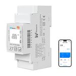 WAMARIN Smart Electric Meter 1 Phase 2 Wires, Build-in Relay Switch Breakers, WIFI Remote Control with Tuya App,Current Voltage Protection, Din Rail Energy Usage Meter, Data Management