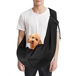 Cooja Pet Carriers for Dogs Puppy Cat Sling for Small Medium Hand Free Walking Outdoor Travel (Black)