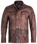 Charlie LONDON Mens Soft Brown Leather Biker Long Jacket - Three Quarter Brontes Real Leather Jacket for Men - Perfect Choice of Mens Coats, Jackets & Leather Jackets for Smart Casual Wear.