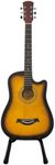 38 Inch Full Size Acoustic Guitar Classical Cutaway Design Hardwood Finish & Steel Strings with Bag (Natural)