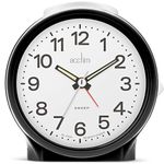 Acctim Elsie Analogue Alarm Clock Non Ticking Sweep Luminous Hands Powder (Black)