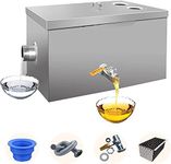 Top Inlet Commercial Grease Interceptor, Stainless Steel Grease Trap, Under Sink Grease Trap Waste Water Oil-water Separator with Removable Filter Basket, for Restaurant, Canteen,Kitchen