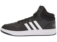 adidas Men's Hoops 3.0 Mid Basketball Shoe, Black/White/Grey, 11