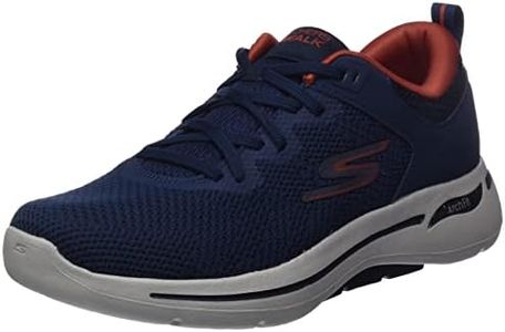 Skechers Mens Go Walk Arch Fit - Clinton Walking Shoes Vegan Light and Responsive Ultra Go Padding Navy Blue - 7 UK (216254)