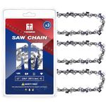 TM TWOMEM 3 Pack 12 Inch Chainsaw Chains 3/8 LP Pitch .050" Gauge 45 Drive Links, 12" Replacement Chain Compatible with Craftsman, Greenworks, Poulan, Remington, Echo, Ryobi and more