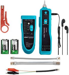 9 in 1 Network Cable Tester with Battery,Wire Tracker RJ45 RJ11 LAN Cable Toner Telephone Line Finder Cat5 Cat6 Ethernet Cable Tracer Kit Sensitivity-Adjust Continuity-Check for Cable Collation