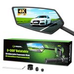 RBRL Bicycle Mirror, 3D Adjustable for Panoramic View, 360° Rotatable & Foldable, Shatterproof Real Glass Rear View Mirror, Durable Compact Handlebar Mirror for Bicycle, Ebike (Left)