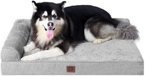 EHEYCIGA Memory Foam Orthopedic XXL Dog Bed, Washable Dog Bed with Waterproof Lining Removable Cover, Extra Large Giant Dog Bed Sofa with Nonskid Bottom Pet Couch Bed, 48x36 Inches, Grey