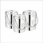 Mintage Stainless Steel Laser Barni | Storage Can with Lid | Platinum Dual Tone - 4 Litre 5 Litre & 7 Litre 35+Years of Innovation and Quality