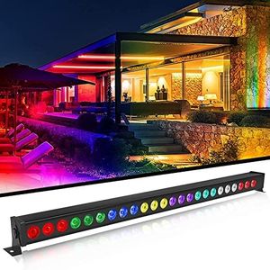 Wallwasher Light Bar, 24x3W RGBW LEDs Spotlight Stage Light Wall Washer Strip DMX512 DJ Stage Lighting for Indoor Disco Party Church Birthday Bar Wedding