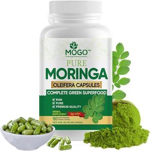 180 Organic Moringa Leaf Powder Capsules -Max 2100mg Per Serving.Immune and Energy Booster,Multivitamin,Boost Metabolism,Natural Weight Loss,Antioxidant Rich Superfood Supplement -MOGO™