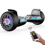 SISIGAD 8.5'' All Terrain Off-Road Hoverboard, 8.5 inch Self Balancing Scooter with Bluetooth Speaker, LED Lights, Gift for Children,Gun