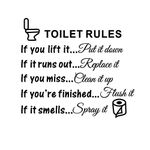 Wallpaper DIY Toilet Rules Bathroom Toilet Wall Stickers Art Design Decoration Removable 3D Vinyl Sticker Decal for Home Living Room Bedroom Bathroom Kitchen Decor Mural Quotes Fashion Wall Amaone