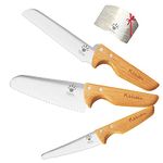 KIBBIDEA Kids Knives for Real Cooking 4pcs, Stainless Steel Kid Safe Knife, Child Serrated Knife for Cutting Fruits, Vegetable and Cake