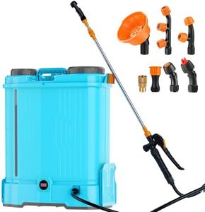 GZYZ Backpack Sprayer Battery Powered, 5.2 Gallon Electric Pump Sprayer with 7 Nozzles, Telescopic Brass Wand & 0-100 PSI Adjustable Pressure for Weed Lawn Garden Pest Control (No Battery)