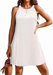 AI'MAGE Womens Swimsuit Cover Up Hollow Out Crochet Coverups Sleeveless Beach Dress Tank Bikini Cover Ups(White,Medium)