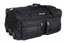 LuggageKing 30-Inch XL Rolling Duffel Bag with Wheels - Ideal Travel Bag for Travel, Sports, Hockey, and Cargo Outdoor Hockey Bag - Convenient and Spacious Gym Bag (Black)