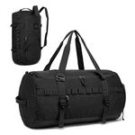 Lyweem Large Travel Duffle Bag for Men with Shoe Compartment 60L Tactical Duffel Bag Backpack Women Weekender Overnight Bag for Gym Bags, Black