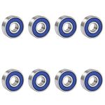 TRIXES 8 Frictionless ABEC 9 Sealed Skateboard Roller Skate Bearings