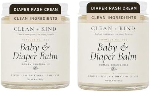Clean + Kind Organic Diaper Balm – 4 oz – Baby Diaper Rash Cream with Grass-Fed Tallow, Shea Butter, Jojoba Oil & Calendula – Natural, Organic, Petroleum-Free Diaper Cream for Sensitive Skin