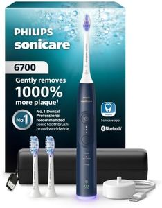 Philips Sonicare 6700 Rechargeable Electric Toothbrush, 3 Brush Heads, Navy