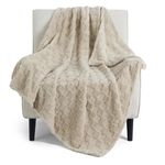 Bedsure Soft Fleece Twin Blankets for Bed, Brown Checkered Blanket for Couch, Sofa, Chair, Warm Cozy Thick Fluffy Fuzzy Plush Winter Cute Blanket Gifts for Women, Girls, 60x80