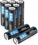 EBL 8 Pack AA 3000mAh Lithium Batte